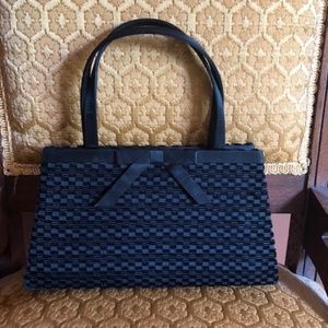 La Regale Black Brushed Velvet Classic Evening Bag